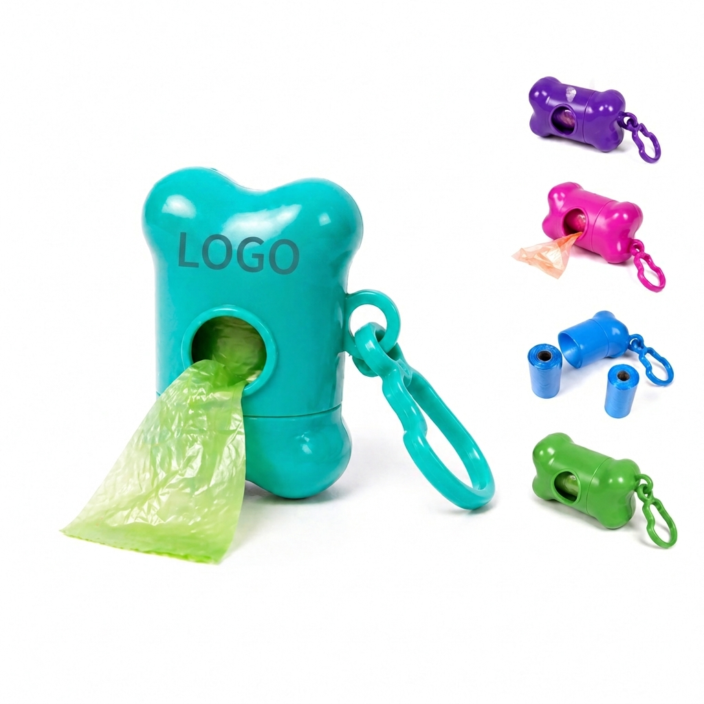 Bone-Shaped Portable Pet Waste Bag Holder with Integrated Clip