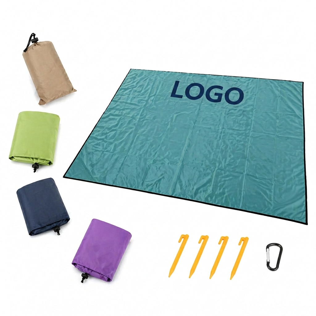 Portable Moisture-Resistant Outdoor Ground Sheet with Ground Anchors