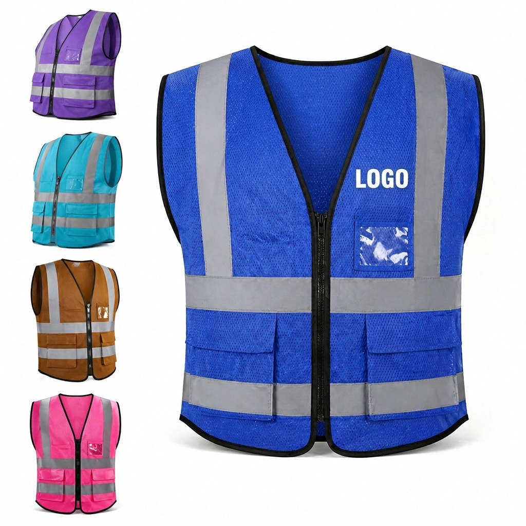 High-Visibility Multi-Pocket Safety Vest with Integrated ID Holder