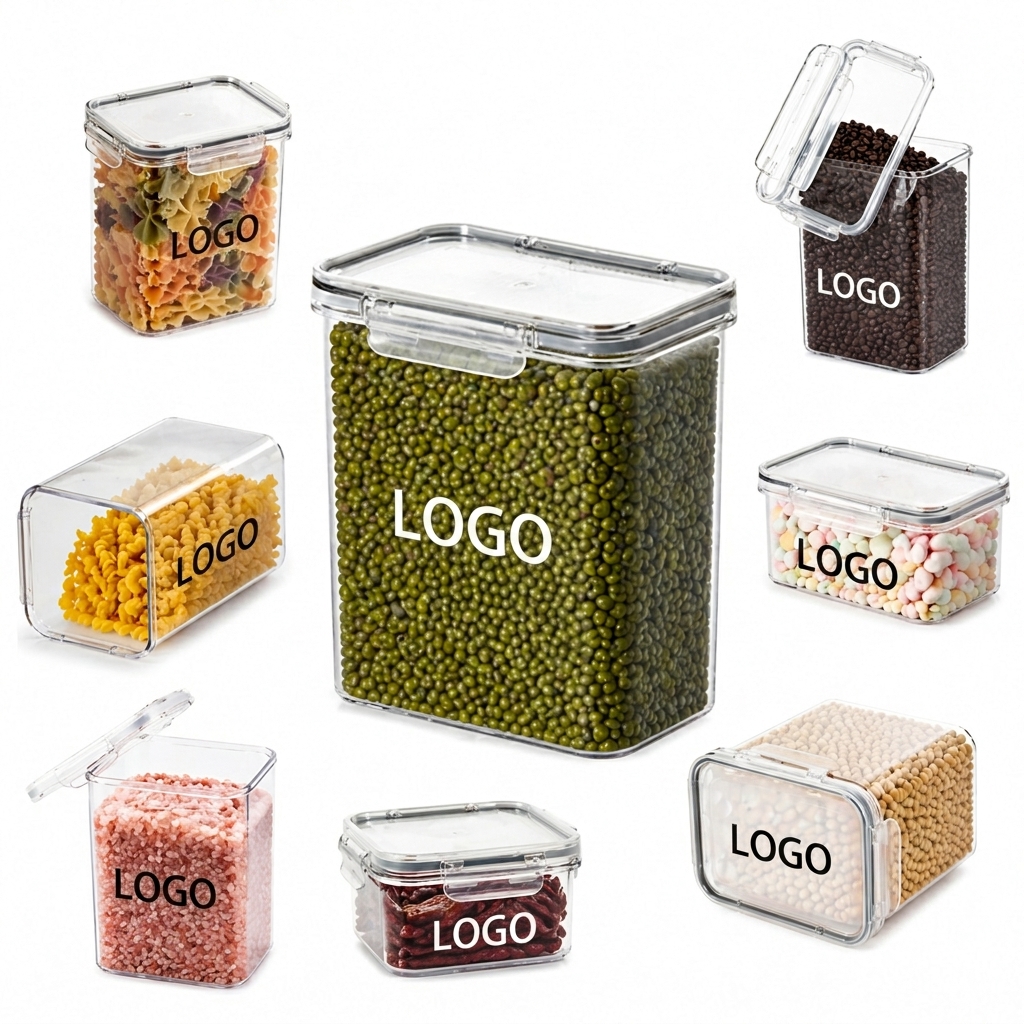 Stackable Multi-Size Food Storage Bin with Secure Locking Lid