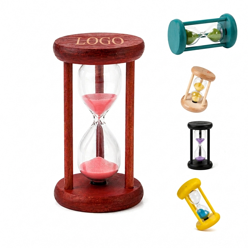 Natural Wood Frame Sand Hourglass Desktop Timer