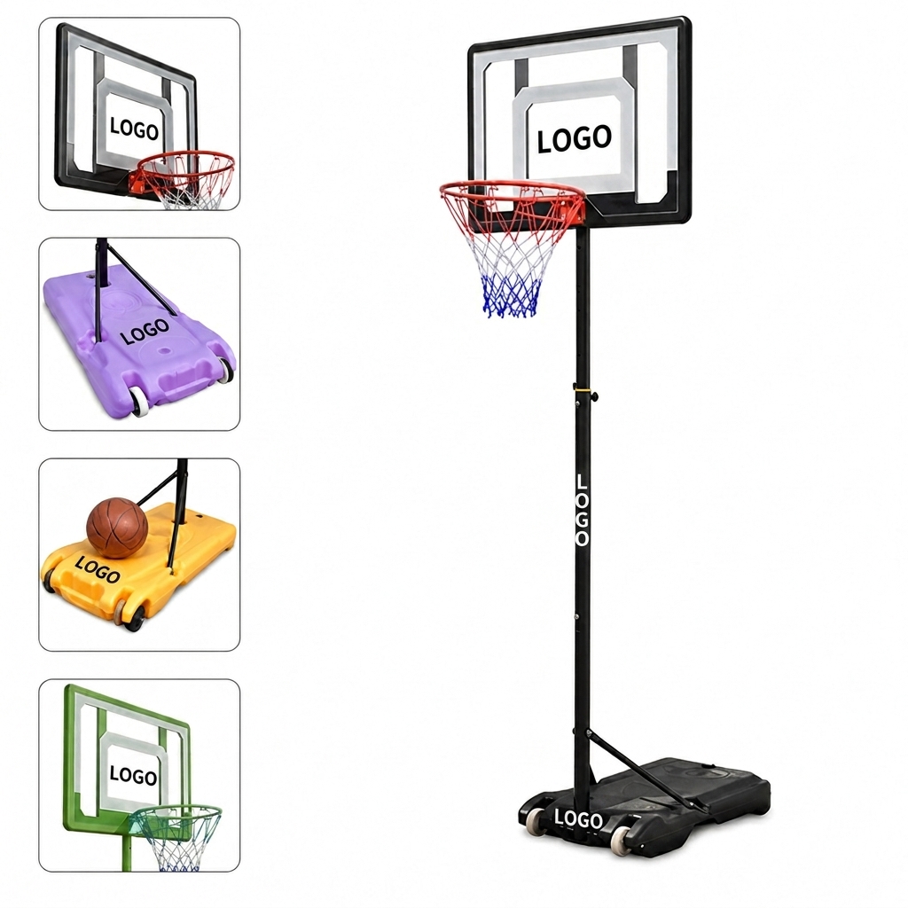 Portable Multi-Height Outdoor Basketball System with Weighted Base