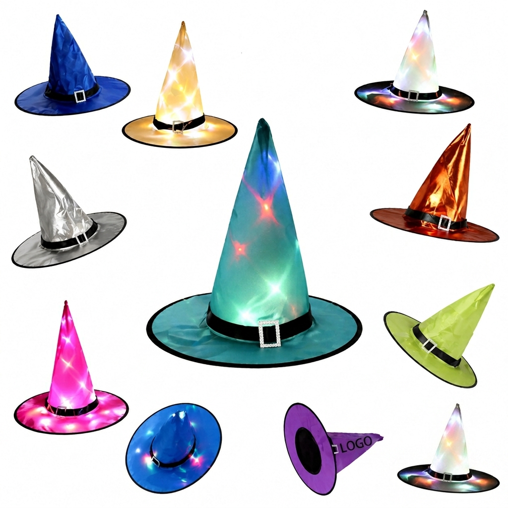 LED Luminous Pointed Mystical Hat for Festive Branding