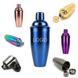 Stainless Steel 3-Piece Cobbler Shaker with Integrated Strainer