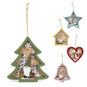Rustic Illuminated Wooden Holiday Cutout Ornament for Seasonal Decor
