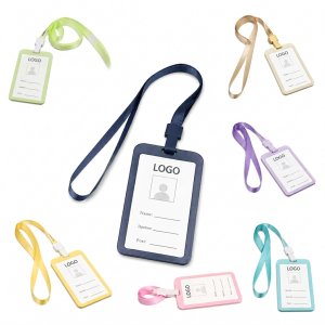 Resealable Vertical ID Badge Holder with Color-Matched Lanyard