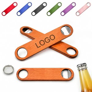 Brushed Metal Professional Speed Bottle Opener with Spinner Ring
