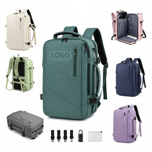 Expandable Water-Resistant Oxford Travel Backpack with Side Compression