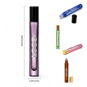 10ml Translucent Glass Roller Bottle with Metallic and Matte Closures