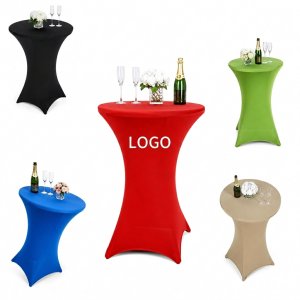 Fitted Elastic Circular Table Throw for Cocktail Pedestals - 24 Inch Diameter